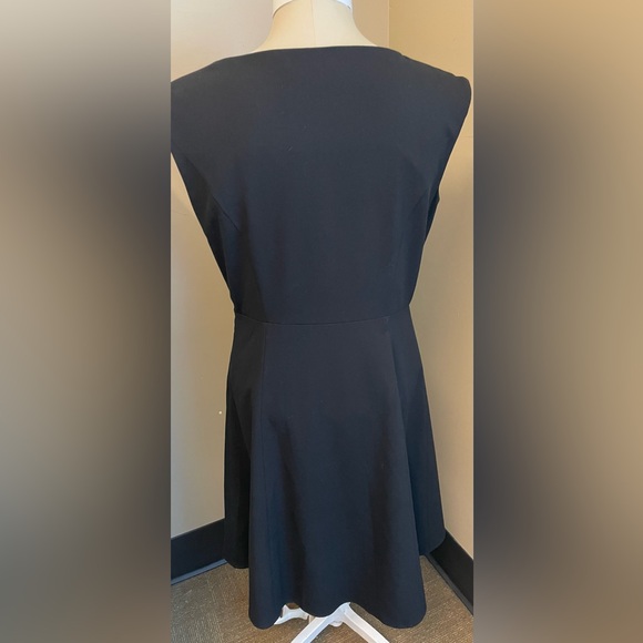 Calvin Klein Black Fit Flare knee length round neckline work dress - size 12 - Picture 5 of 9